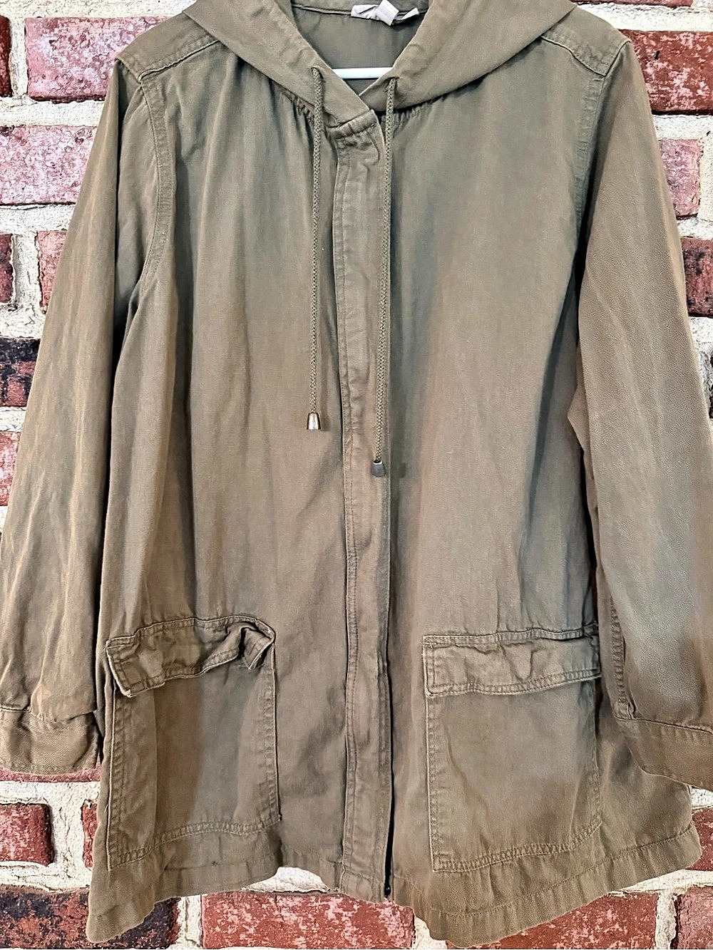 Womens Intuition Women's Hooded Utility Jacket in Green Like New